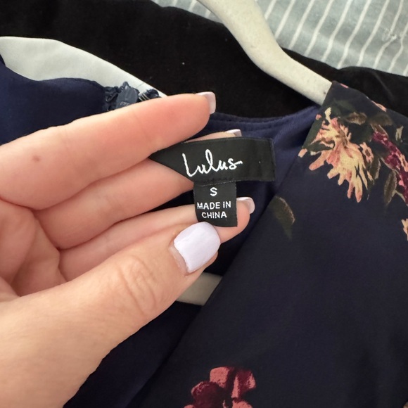 Lulu's Navy Floral Long Sleeve Dress - Picture 8 of 8